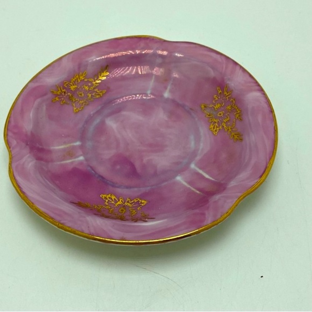Lefton Pink/Gold Teacup Saucer/Teabag Plate